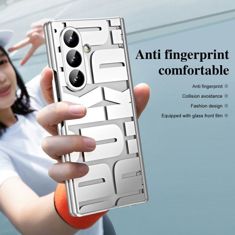 Tok Samsung Galaxy Z Fold 7 Betűs Dizájn Edzett Üveg Képernyővédővel