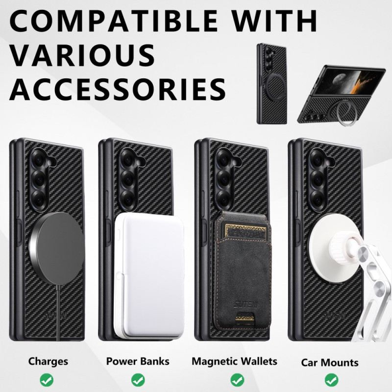 Tok Samsung Galaxy Z Fold 7 Mágneses Zsanér Suteni Gyűrűtartóval