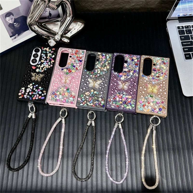 Tok Samsung Galaxy Z Fold 7 Strasszos Pillangó Pánttal