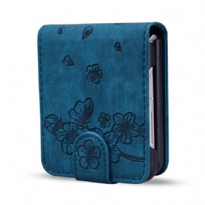 Bőrtok Samsung Galaxy Z Flip 7 Fe Macskajelenetű Kártyatartó