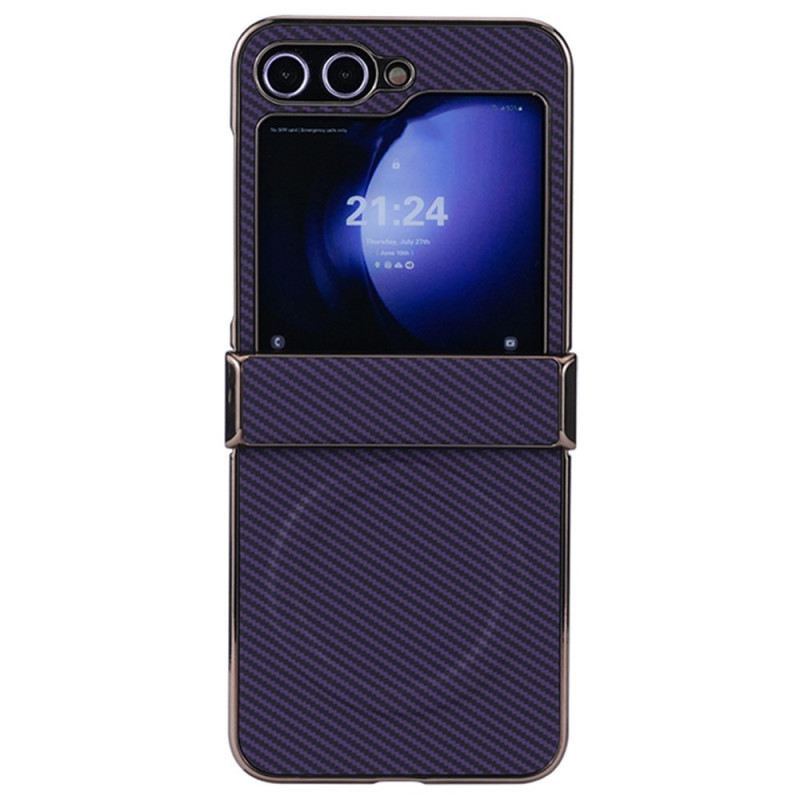 Mobiltelefon Tokok Samsung Galaxy Z Flip 7 Fe Mágneses Szénszálas Textúra