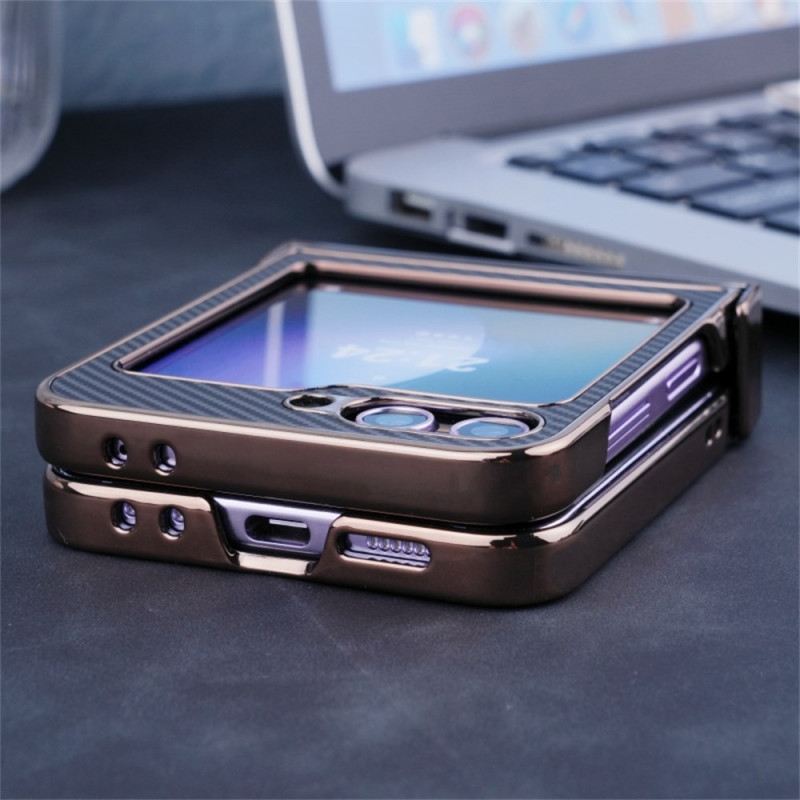 Mobiltelefon Tokok Samsung Galaxy Z Flip 7 Fe Mágneses Szénszálas Textúra