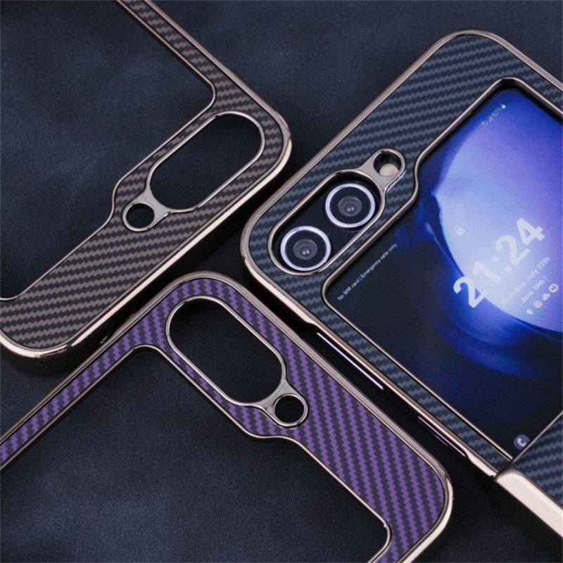 Mobiltelefon Tokok Samsung Galaxy Z Flip 7 Fe Mágneses Szénszálas Textúra