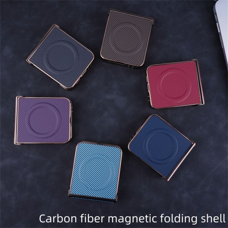 Mobiltelefon Tokok Samsung Galaxy Z Flip 7 Fe Mágneses Szénszálas Textúra