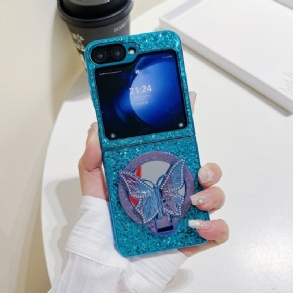 Mobiltelefon Tokok Samsung Galaxy Z Flip 7 Fe Strasszos Pillangós Állvány