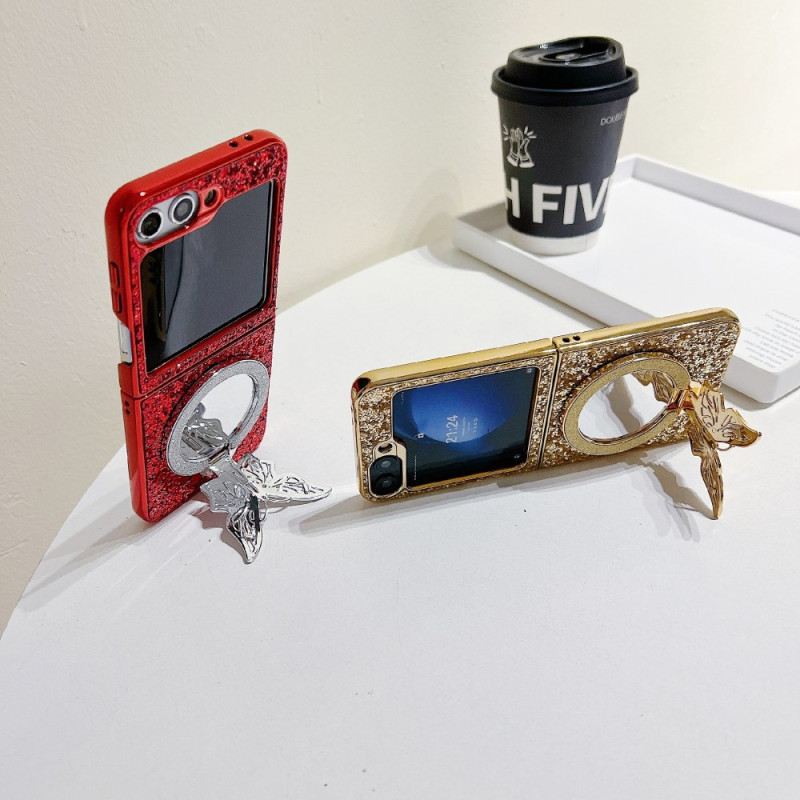 Mobiltelefon Tokok Samsung Galaxy Z Flip 7 Fe Strasszos Pillangós Állvány