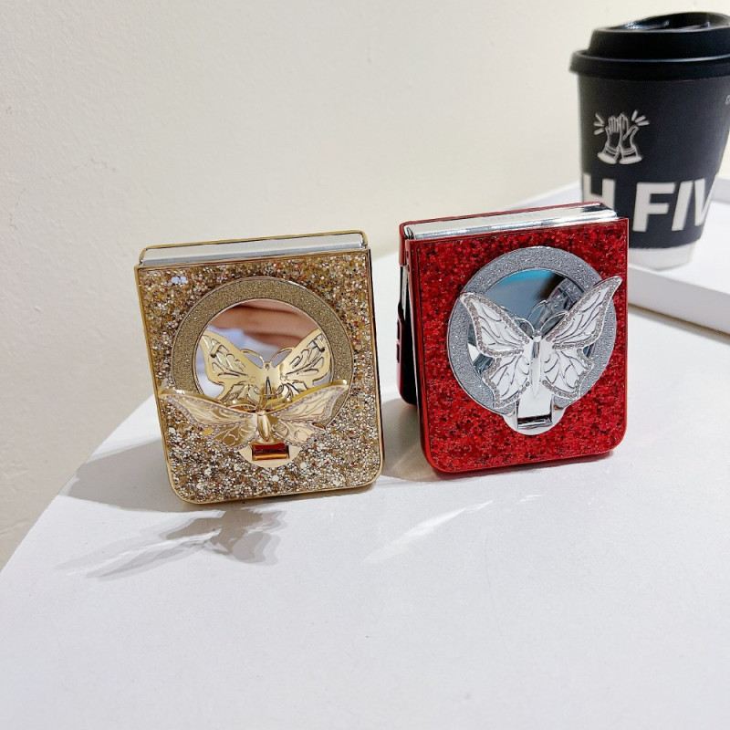 Mobiltelefon Tokok Samsung Galaxy Z Flip 7 Fe Strasszos Pillangós Állvány