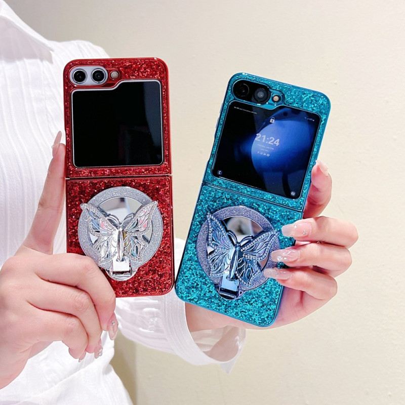 Mobiltelefon Tokok Samsung Galaxy Z Flip 7 Fe Strasszos Pillangós Állvány