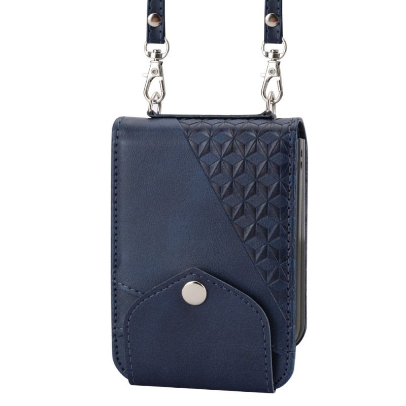 Telefontok Samsung Galaxy Z Flip 7 Fe Műbőr Fríz Vállpánttal