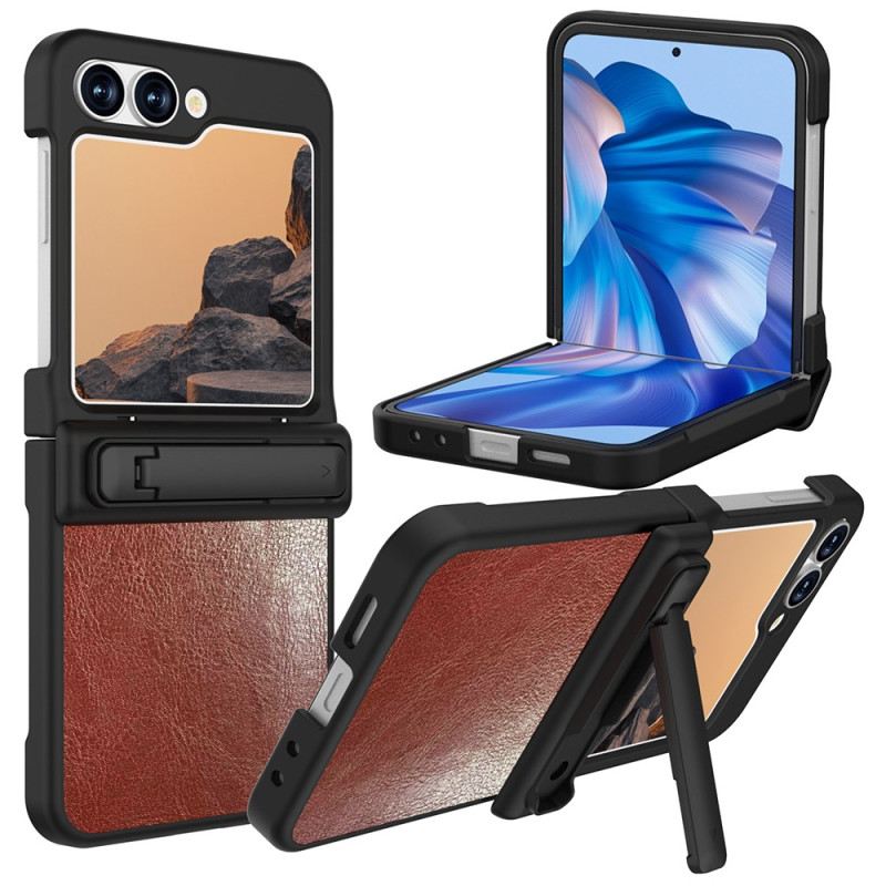 Tok Samsung Galaxy Z Flip 7 Fe Bőrhatású Állvánnyal