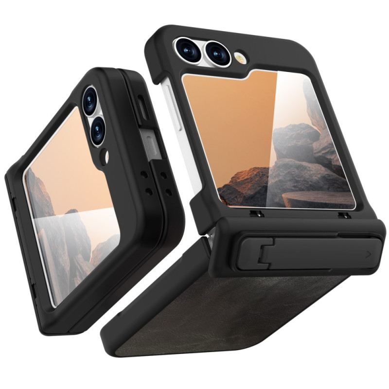 Tok Samsung Galaxy Z Flip 7 Fe Bőrhatású Állvánnyal