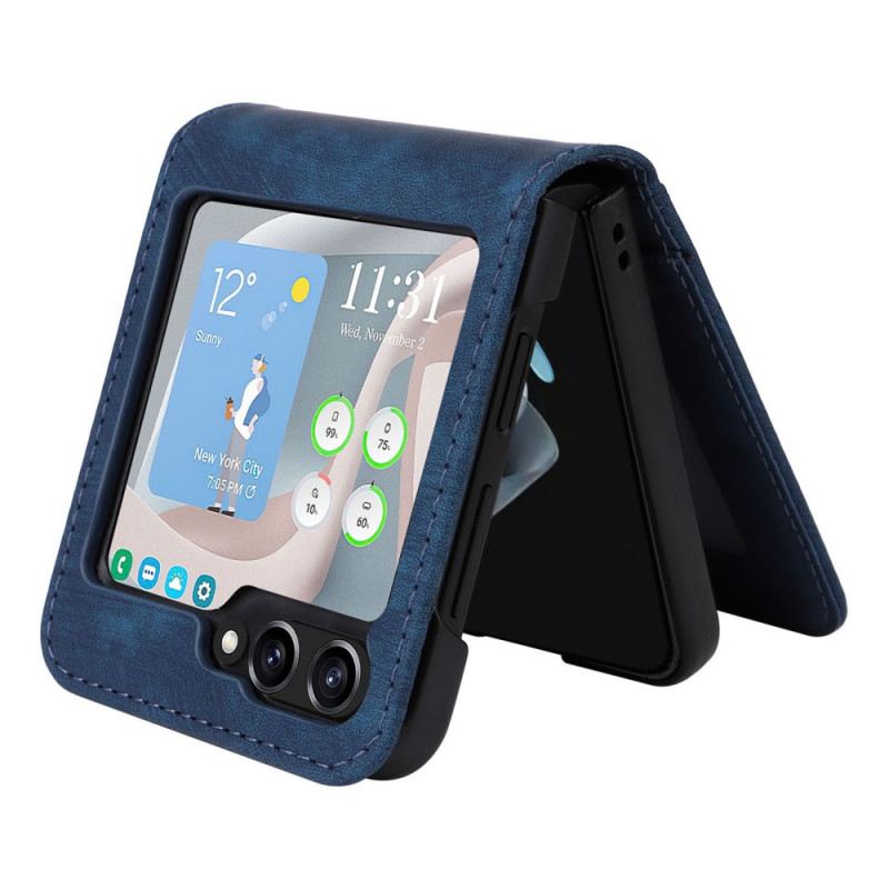 Tok Samsung Galaxy Z Flip 7 Fe Bőrhatású Kártya Tartó