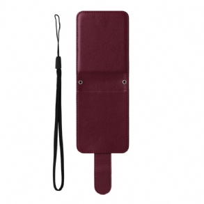 Tok Samsung Galaxy Z Flip 7 Fe Bőrhatású Kártyatartó