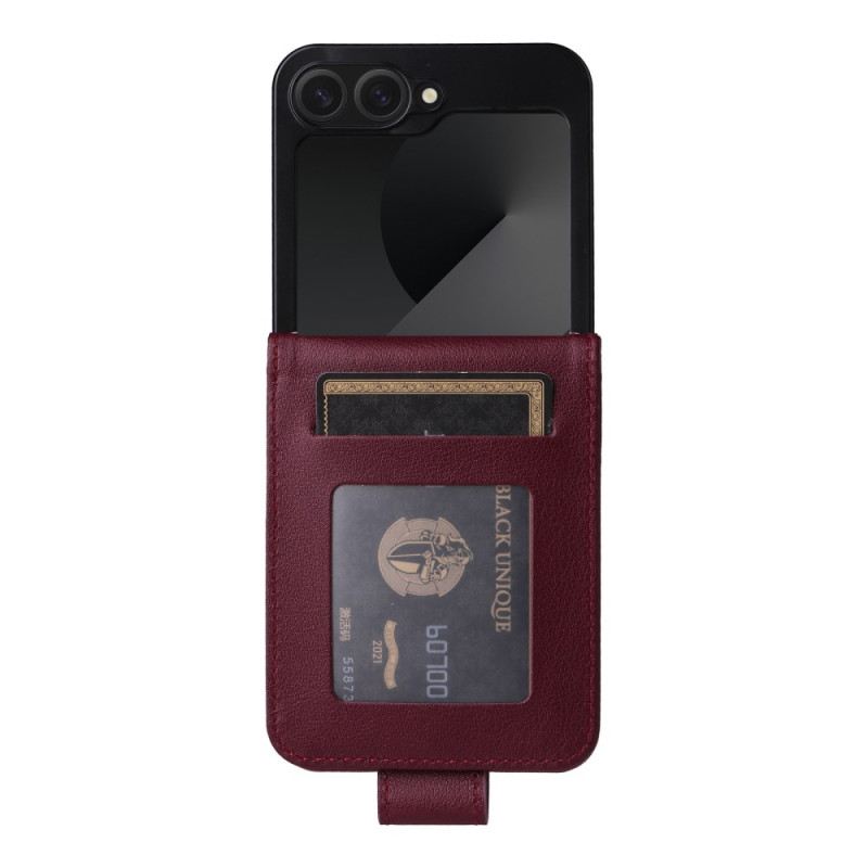 Tok Samsung Galaxy Z Flip 7 Fe Bőrhatású Kártyatartó