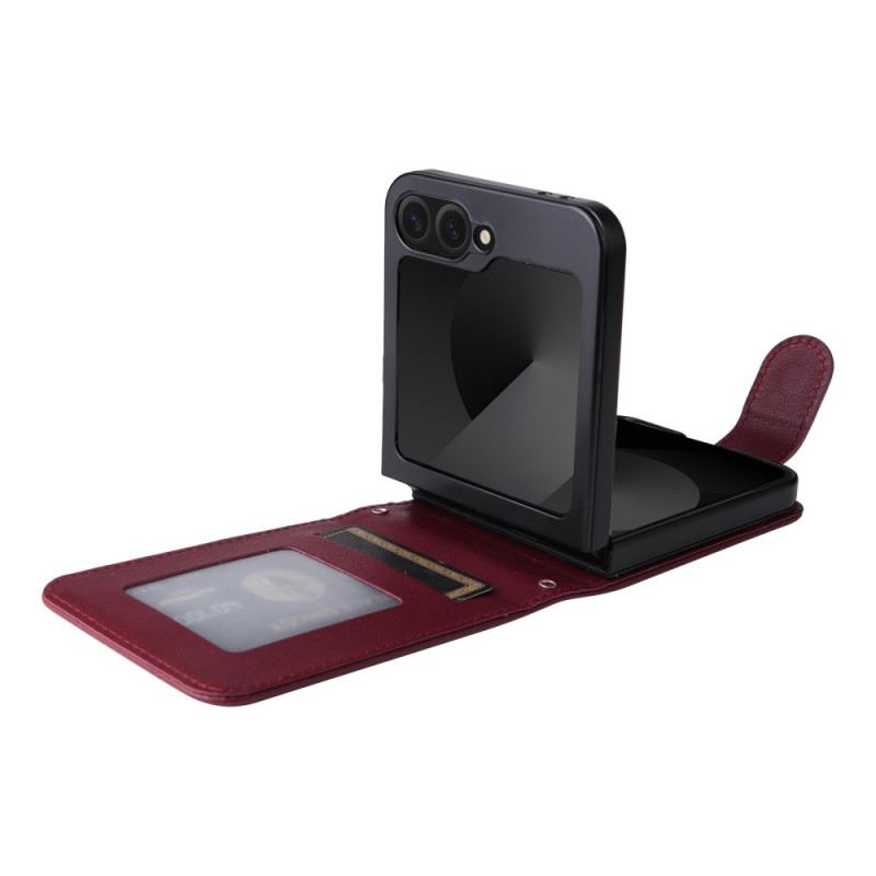 Tok Samsung Galaxy Z Flip 7 Fe Bőrhatású Kártyatartó