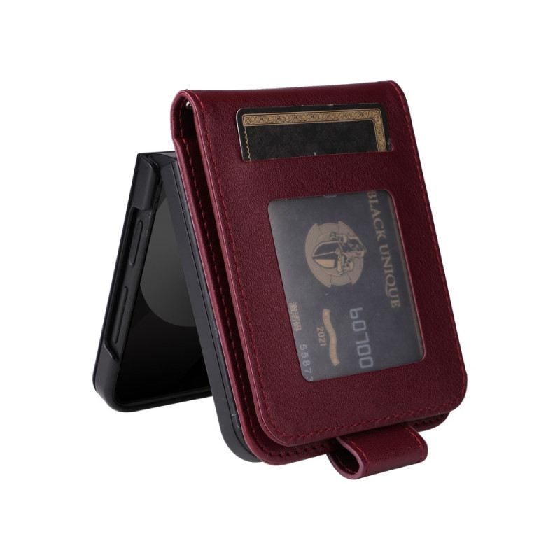 Tok Samsung Galaxy Z Flip 7 Fe Bőrhatású Kártyatartó