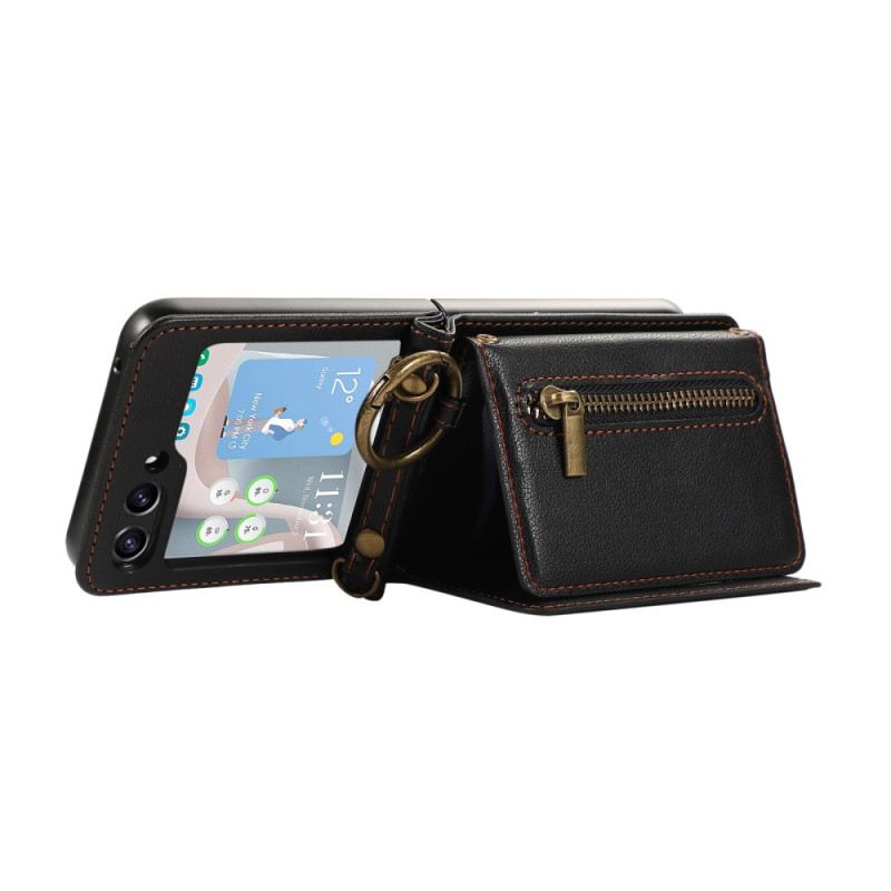 Tok Samsung Galaxy Z Flip 7 Fe Cipzáras Pénztárca És Vállpánt