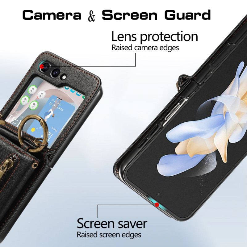 Tok Samsung Galaxy Z Flip 7 Fe Cipzáras Pénztárca És Vállpánt