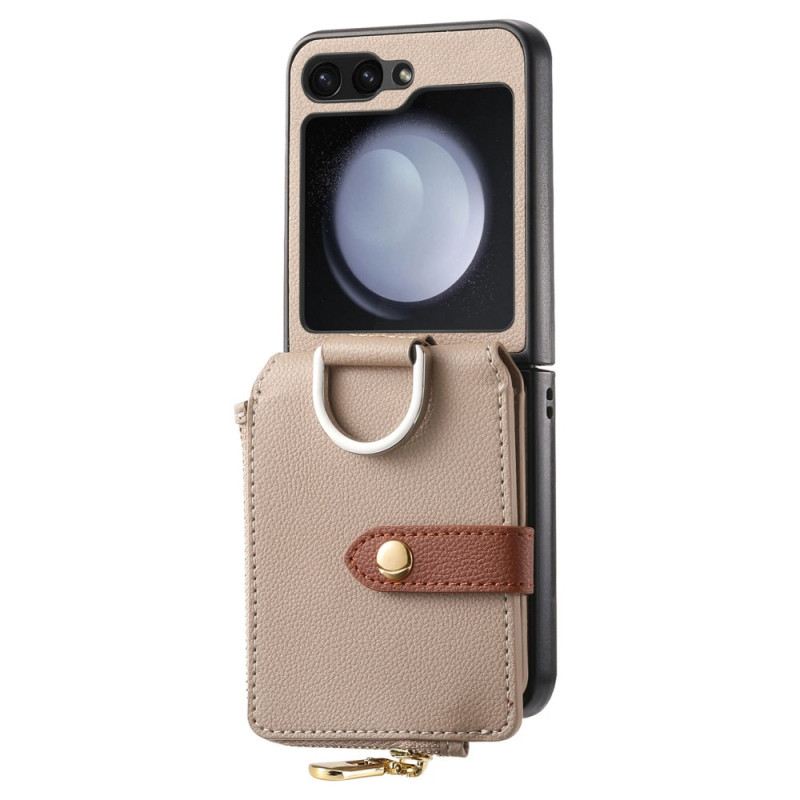 Tok Samsung Galaxy Z Flip 7 Fe Cipzáras Zseb És Gyűrűtartó