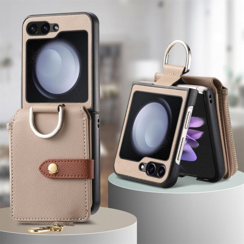 Tok Samsung Galaxy Z Flip 7 Fe Cipzáras Zseb És Gyűrűtartó