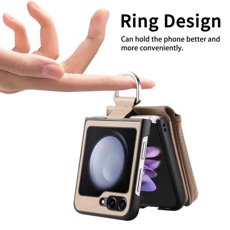 Tok Samsung Galaxy Z Flip 7 Fe Cipzáras Zseb És Gyűrűtartó