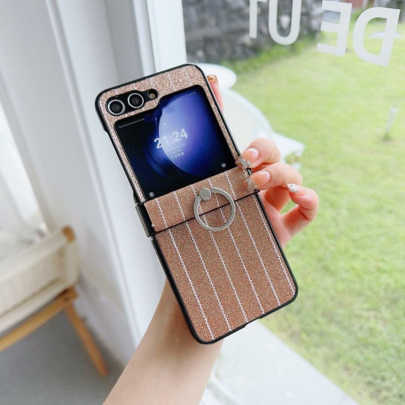 Tok Samsung Galaxy Z Flip 7 Fe Csíkos Dizájnú Gyűrű