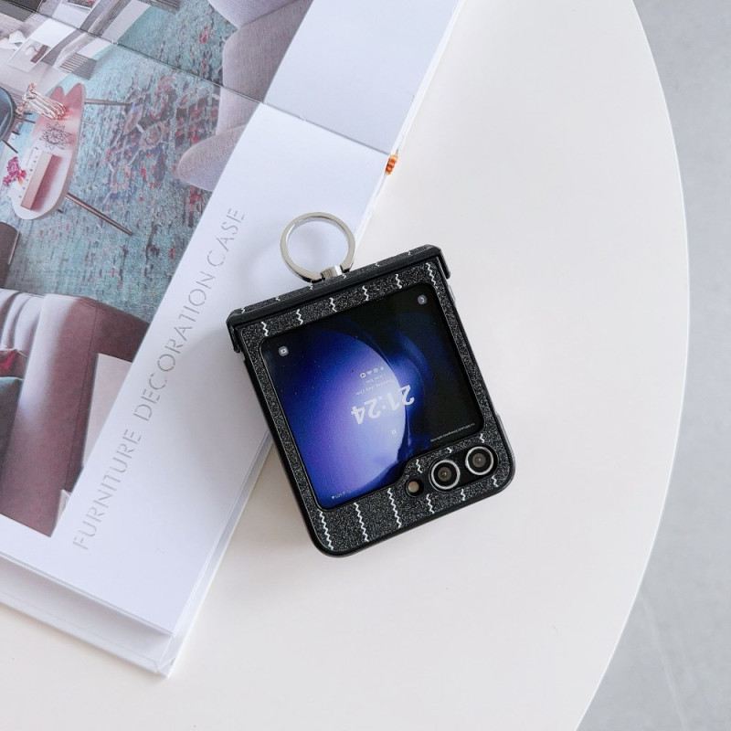Tok Samsung Galaxy Z Flip 7 Fe Csíkos Dizájnú Gyűrű