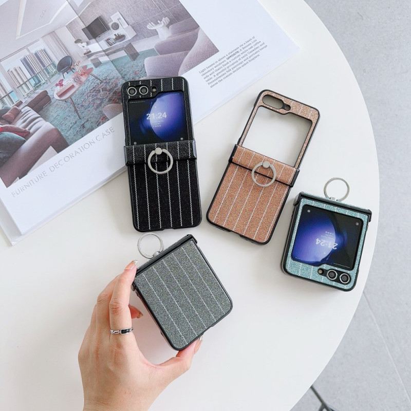 Tok Samsung Galaxy Z Flip 7 Fe Csíkos Dizájnú Gyűrű