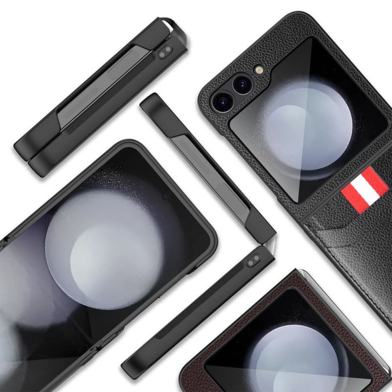 Tok Samsung Galaxy Z Flip 7 Fe Licsi Textúra Kártyatartó