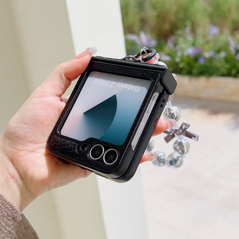 Tok Samsung Galaxy Z Flip 7 Fe Műbőr És Különleges Csuklópánt