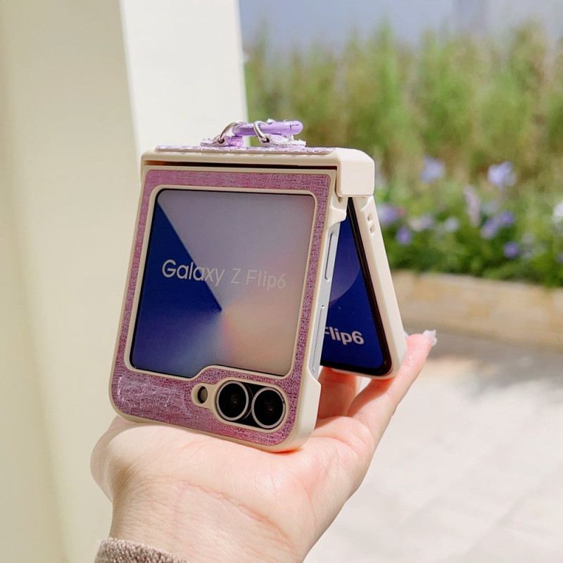 Tok Samsung Galaxy Z Flip 7 Fe Műbőr És Különleges Csuklópánt