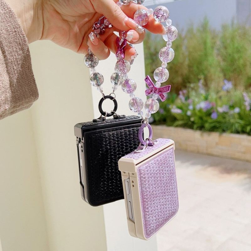 Tok Samsung Galaxy Z Flip 7 Fe Műbőr És Különleges Csuklópánt