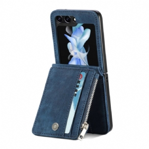 Tok Samsung Galaxy Z Flip 7 Fe Retró Állvány És Cipzáras Kártyatartó