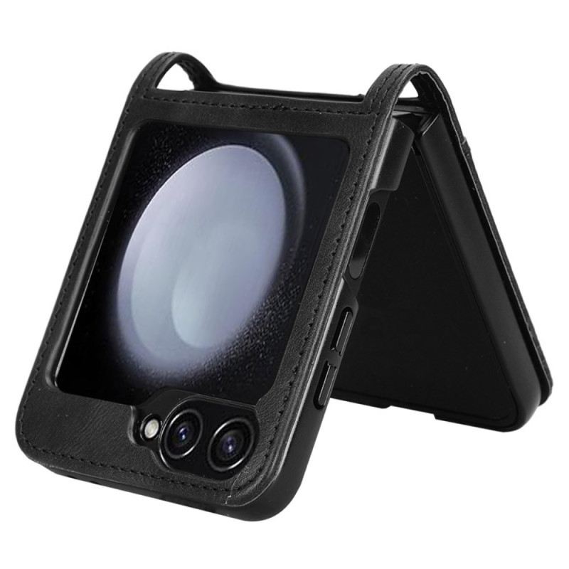 Tok Samsung Galaxy Z Flip 7 Fe Retro Bőr Stílusú Kártyatartó