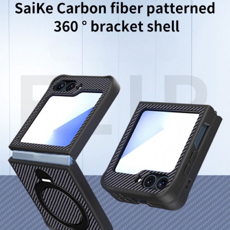 Tok Samsung Galaxy Z Flip 7 Fe Szénszálas Dizájn Mágneses Állvánnyal