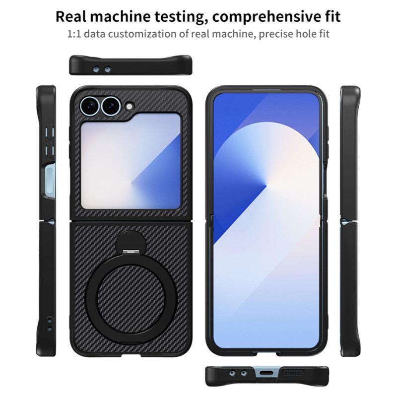 Tok Samsung Galaxy Z Flip 7 Fe Szénszálas Dizájn Mágneses Állvánnyal