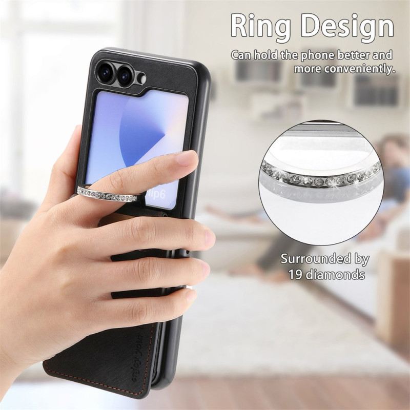 Tok Samsung Galaxy Z Flip 7 Fe Velúr Hatású Kártyatartóval