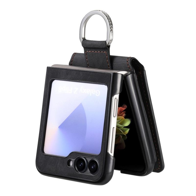 Tok Samsung Galaxy Z Flip 7 Fe Velúr Hatású Kártyatartóval