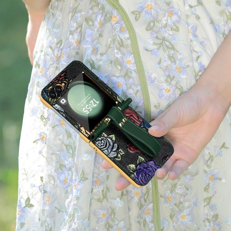 Tok Samsung Galaxy Z Flip 7 Fe Virágmintás Keresztpánt
