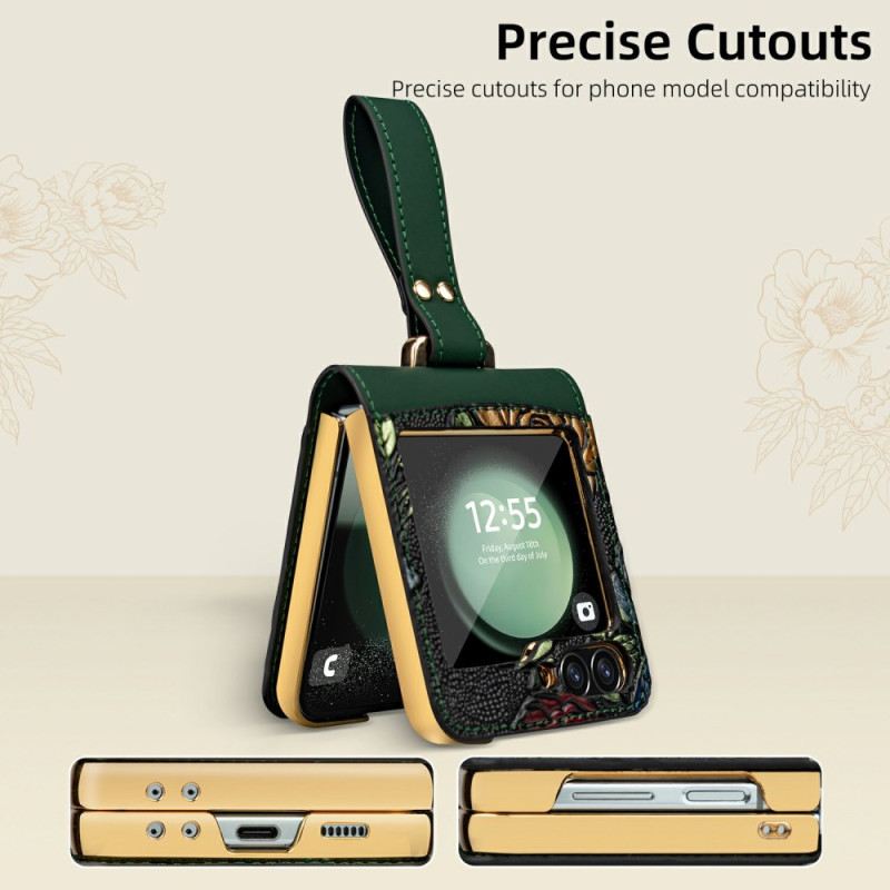 Tok Samsung Galaxy Z Flip 7 Fe Virágmintás Keresztpánt