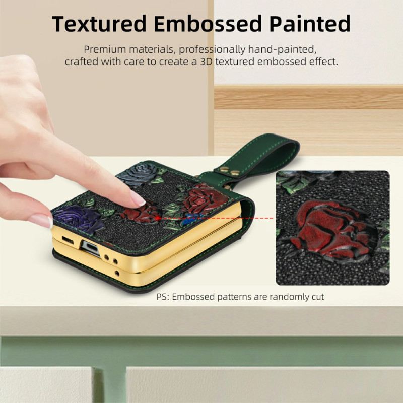 Tok Samsung Galaxy Z Flip 7 Fe Virágmintás Keresztpánt