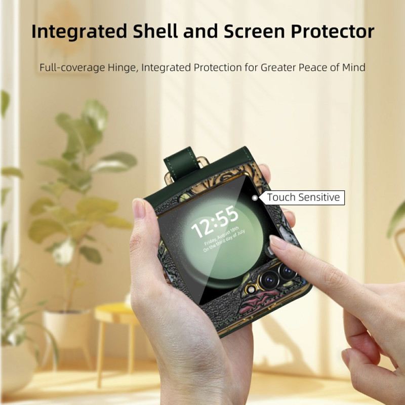 Tok Samsung Galaxy Z Flip 7 Fe Virágmintás Keresztpánt