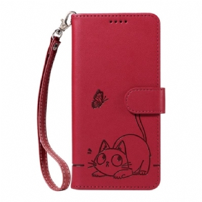 Bőrtok Oppo Reno 14f 5g Macska