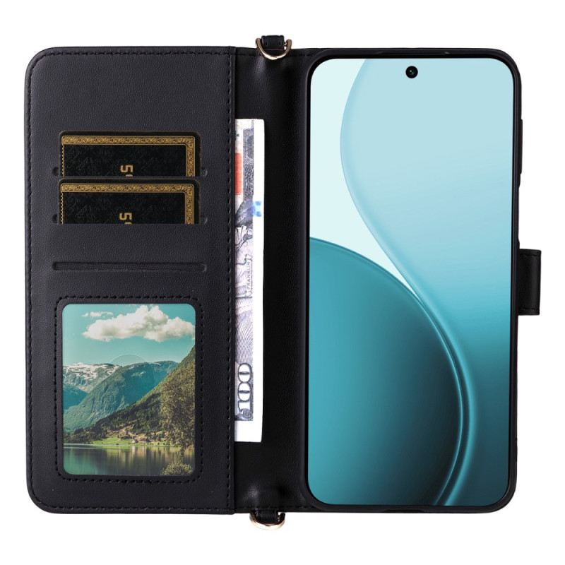 Bőrtok Oppo Reno 14f 5g Prémium Kivitel Vállpánttal És Nyakpánttal