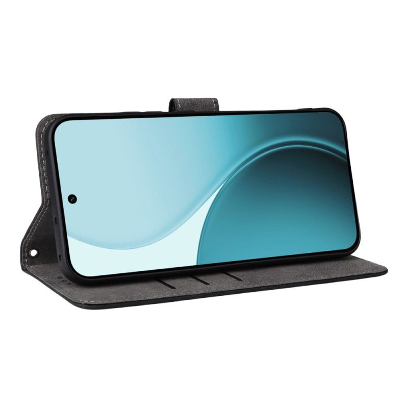 Bőrtok Oppo Reno 14f 5g Rfid Védelemmel Ellátott Velúr Hatású Bőr Pánttal