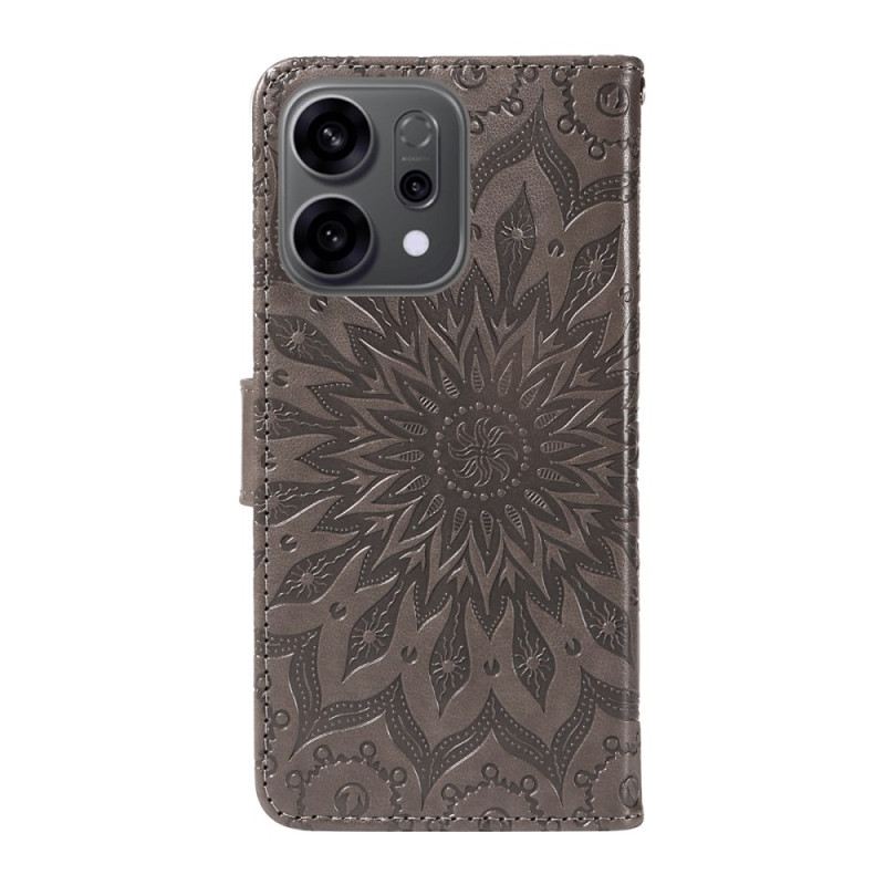 Bőrtok Oppo Reno 14f 5g Rikító Mandala