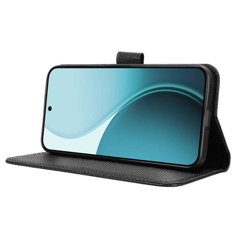 Bőrtok Oppo Reno 14f 5g Texturált Rombusz