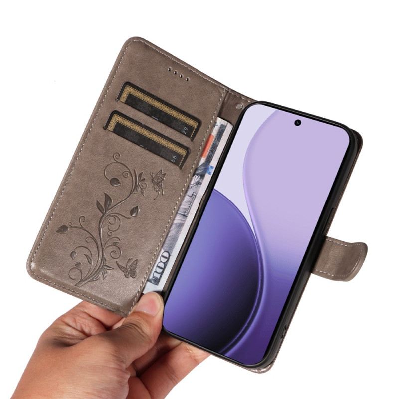 Kinyitható Bőrtok Oppo Reno 14f 5g Kis Virágok