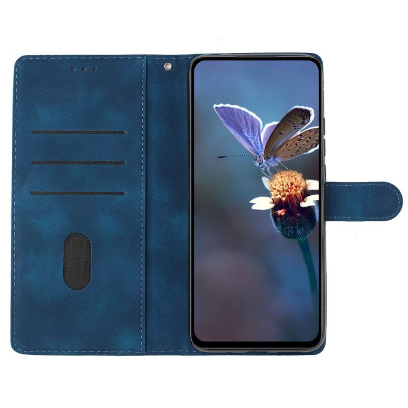 Bőrtok Samsung Galaxy S24 5g Diszkrét Virágmintás Pánttal