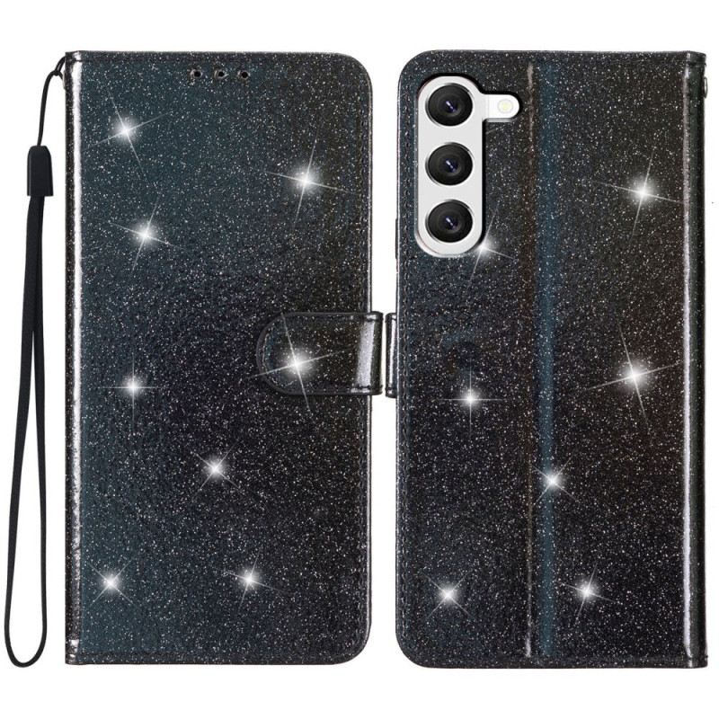 Bőrtok Samsung Galaxy S24 5g Glitterrel